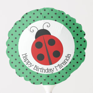 Ladybug and Polka Dots Print Design Balloon