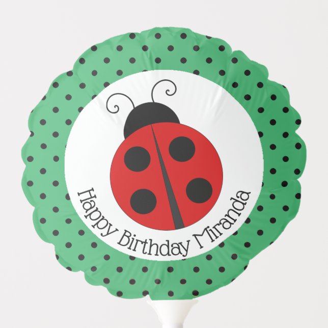 Ladybug and Polka Dots Print Design Balloon (Front)