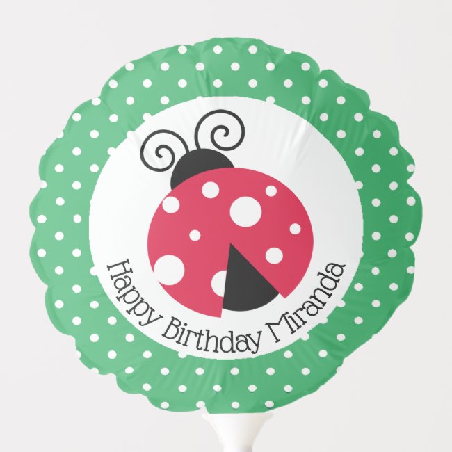 Ladybug and Polka Dots Print Design Balloon