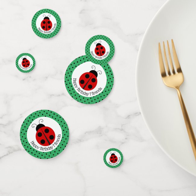 Ladybug and Polka Dots Print Design Table Confetti