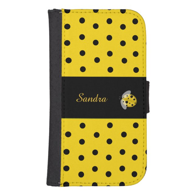 Ladybug and Polka Dots Samsung S4 Wallet Case (Front)