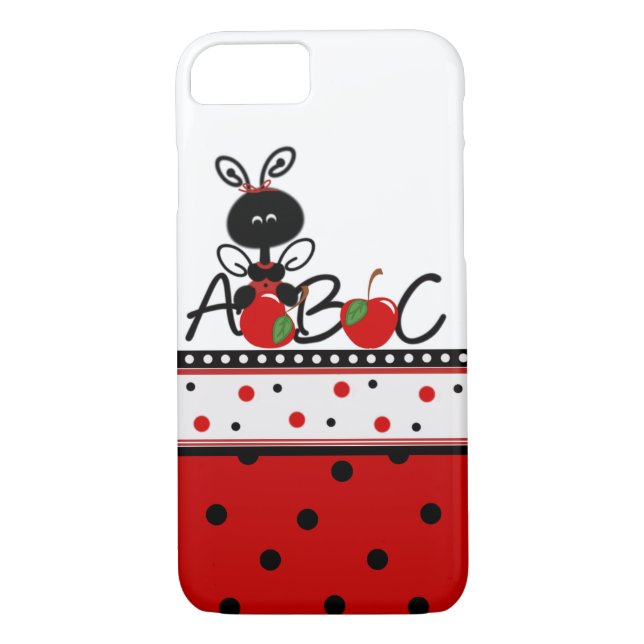 Ladybug and Polka Dots Teacher's iPhone 7 case (Back)