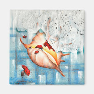 Ladybug and Seashell Magnet