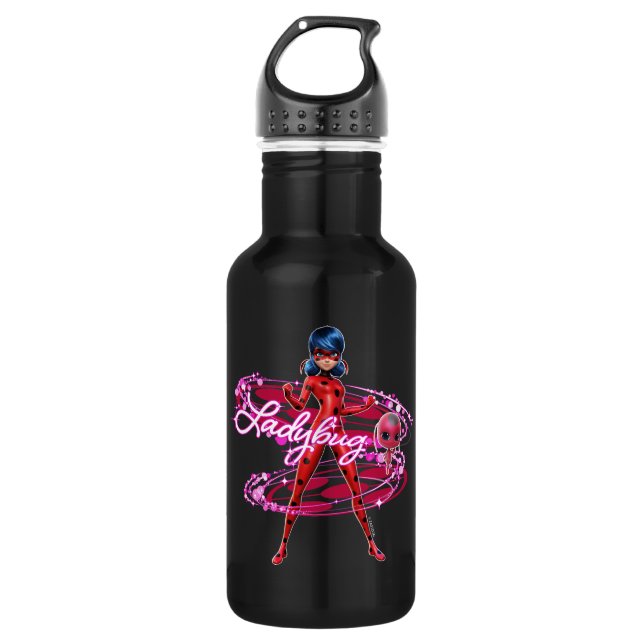 Ladybug and Tikki Graphic Stainless Steel Water Bottle (Front)