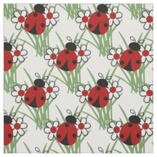 Ladybug and Two Daisies Fabric