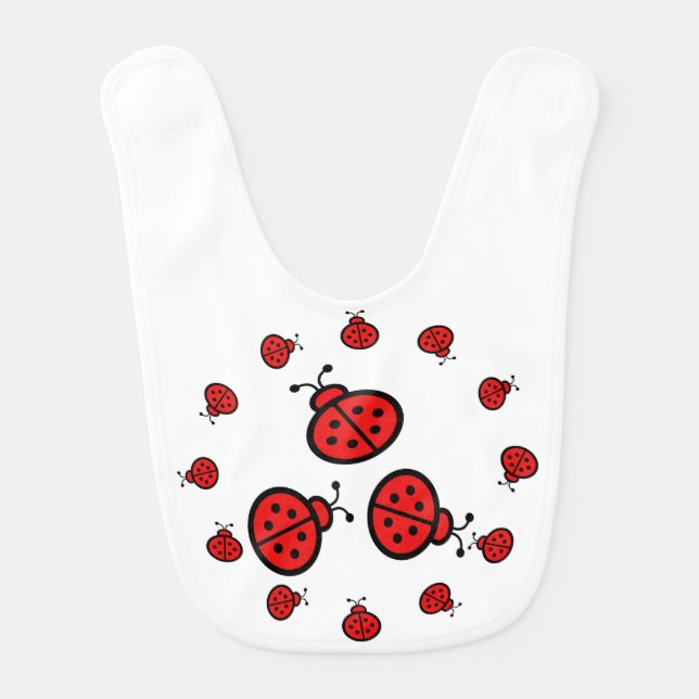 Ladybug art Baby Bib (Front)