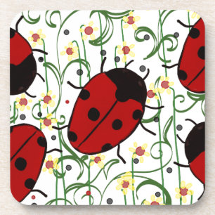 Ladybug Art Beverage Coaster