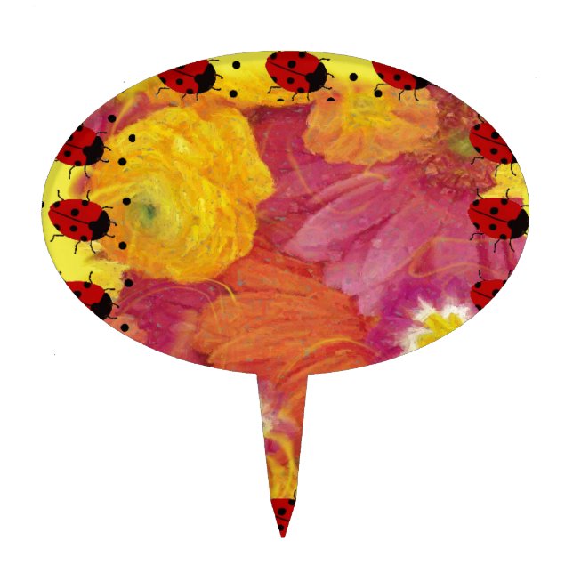 Ladybug Art Cake Topper (Front)