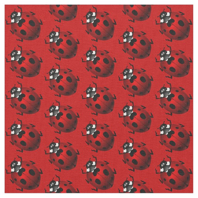 Ladybug Art Fabric Ladybird Fabric Cotton or Poly (Close Up)