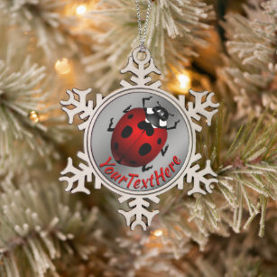 Close-Up Ladybird Print Christmas Tree Bauble Decoration Gift ILB-1CB 