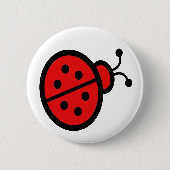 Ladybug Art Pinback Button (Front)