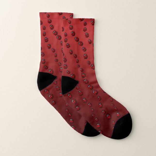 Ladybug Art Socks Cute Ladybird Socks Customize (Pair)