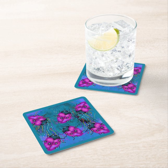LADYBUG ART SQUARE PAPER COASTER (Insitu)