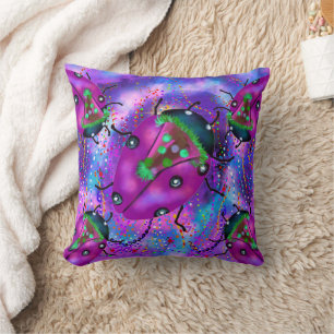 LADYBUG ART THROW PILLOW
