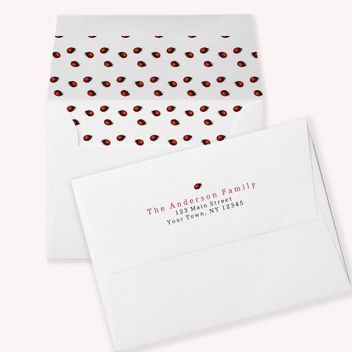 Ladybug Baby Shower Address Envelope