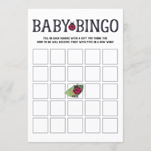 Ladybug Baby Shower Bingo Card