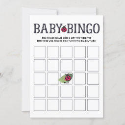 Ladybug Baby Shower Bingo Card | Zazzle