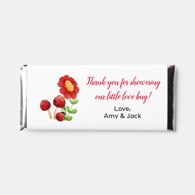 Ladybug Baby shower Candy bar labels (Front)