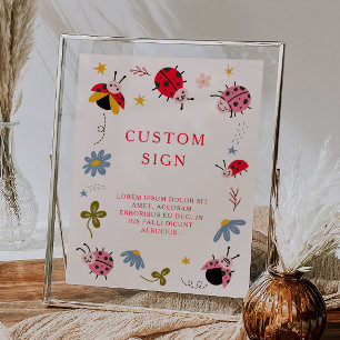Ladybug Baby Shower Custom Sign