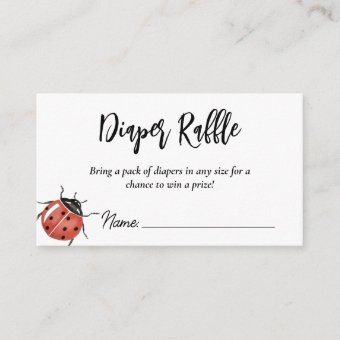 Ladybug Baby Shower Diaper Raffle Enclosure Card | Zazzle