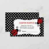 Ladybug Baby Shower Diaper Raffle Ticket Enclosure Card (Front/Back)