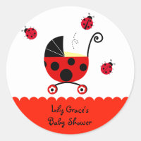 Ladybug Baby Shower Favor Stickers Labels