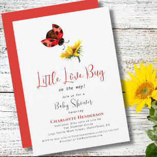 Ladybug Baby Shower, Girl Little Love Bug Theme Invitation