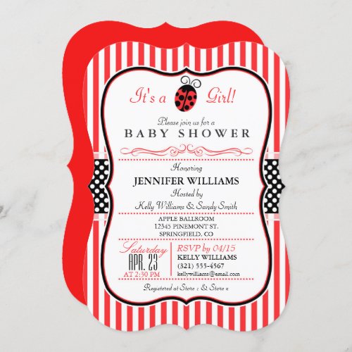 Ladybug Baby Shower Invitation