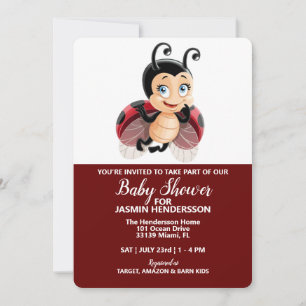 LadyBug - Baby Shower, Invitation