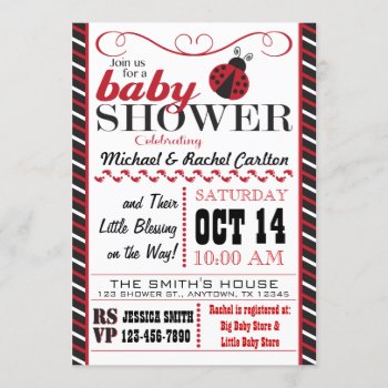 Ladybug Baby Shower Invitation by aaronsgraphics at Zazzle