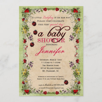 Ladybug Baby Shower Invitation