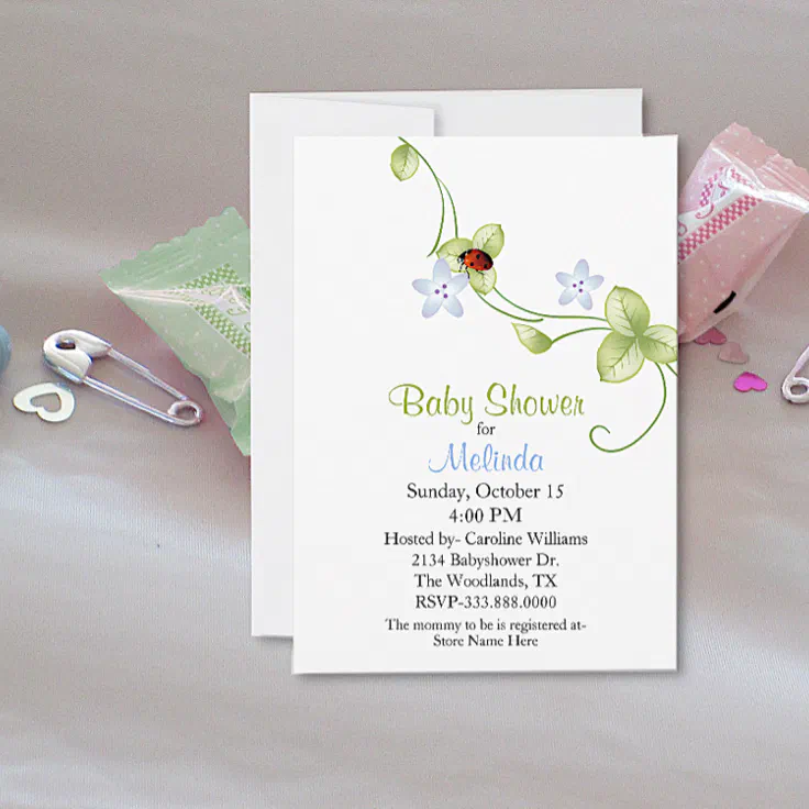 Ladybug Baby Shower Invitation Zazzle