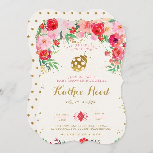 Ladybug Baby Shower Invitation