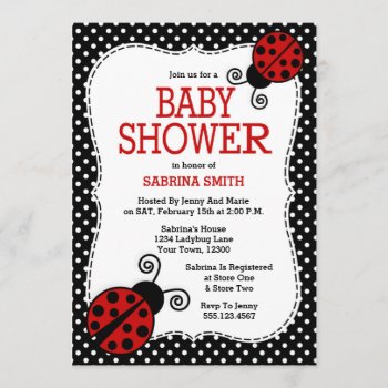 Ladybug Baby Shower Invitation by prettypicture at Zazzle