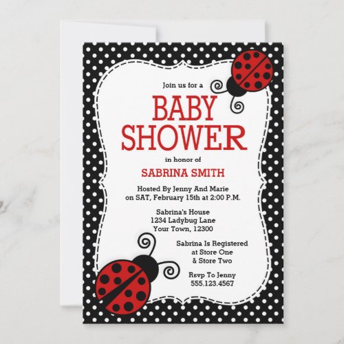 Ladybug Baby Shower Invitation