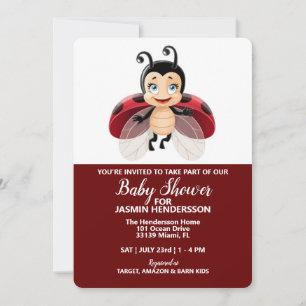LadyBug - Baby Shower, Invitation