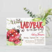 Ladybug Baby Shower invitation, Girl Invitation (Standing Front)