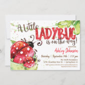 Ladybug Baby Shower invitation, Girl Invitation (Front)
