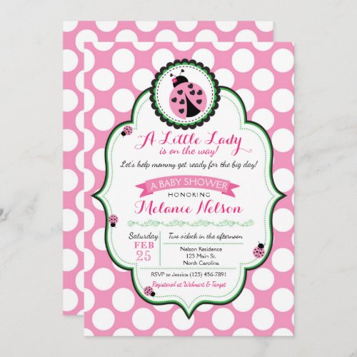 Ladybug Baby Shower Invitation  Little Lady Bug