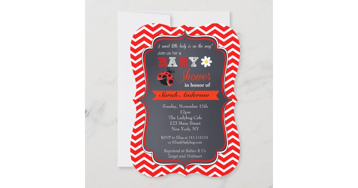 Ladybug Baby Shower Invitations | Zazzle