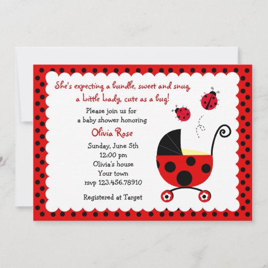 Ladybug Baby Shower Invitations | Zazzle.com