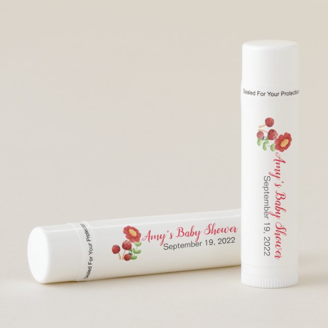 Ladybug Baby Shower Lip Balm (Front)