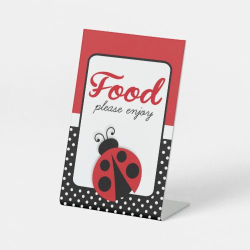 Ladybug Baby Shower or Birthday Food Pedestal Sign