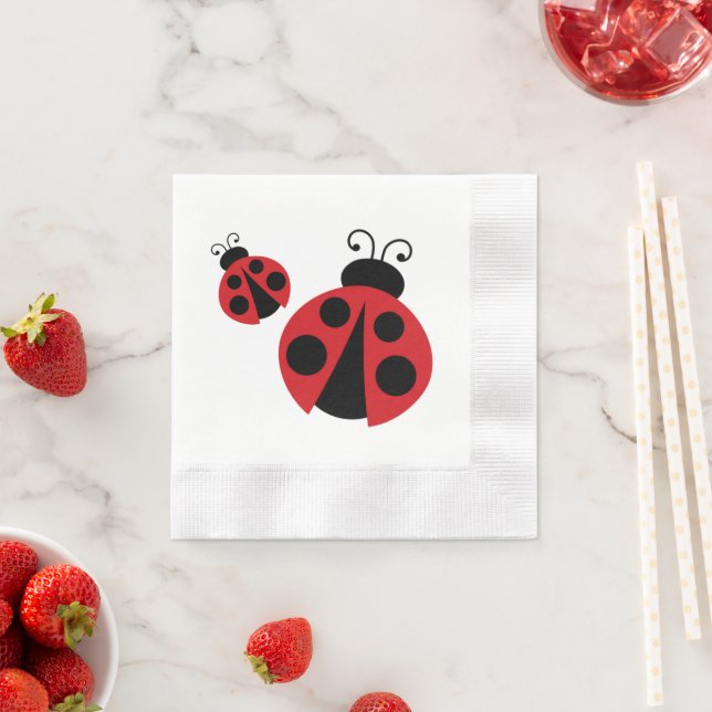 Ladybug Baby Shower or Birthday Party Napkins (Insitu)