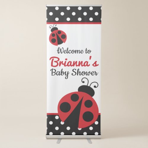 Ladybug Baby Shower or Birthday Party Retractable Banner