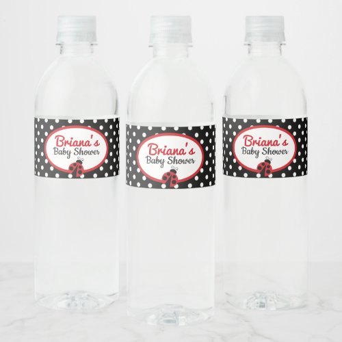 Ladybug Baby Shower or Birthday Party Water Bottle Label