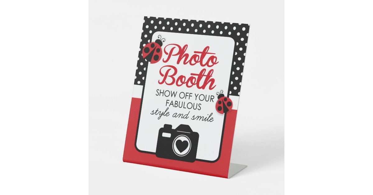 Ladybug Baby Shower or Birthday Photo Booth Party Pedestal Sign | Zazzle
