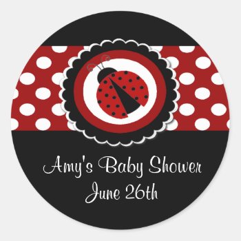 Ladybug Baby Shower Or Birthday Stickers by mybabytee at Zazzle