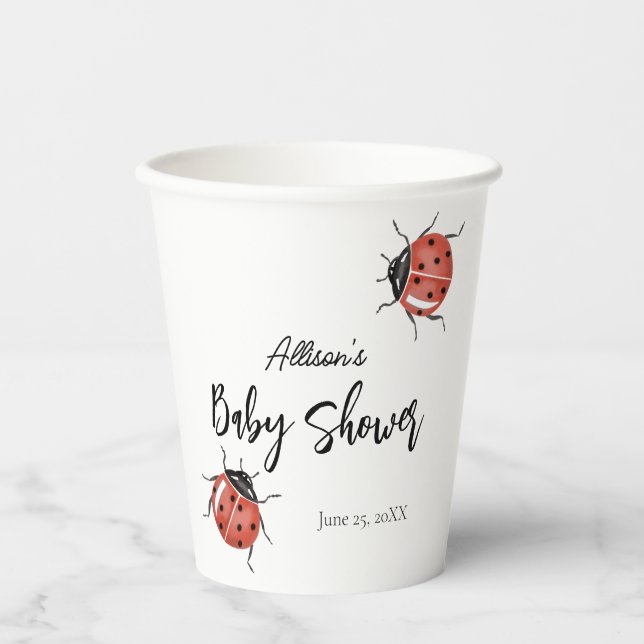 Ladybug Baby Shower  Paper Cups (Front)