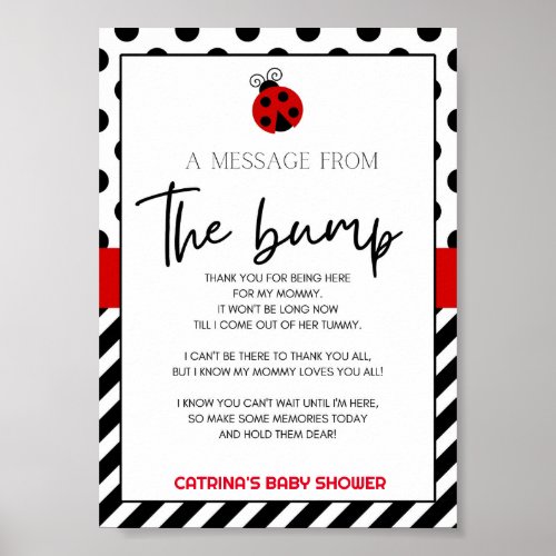 Ladybug Baby Shower Sign